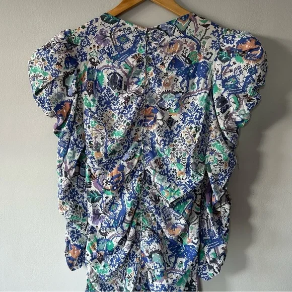 Isabel Marant Étoile Bireya Silk-Blend Mini Dress Size 40/ US 8 NWT - Picture 11 of 12